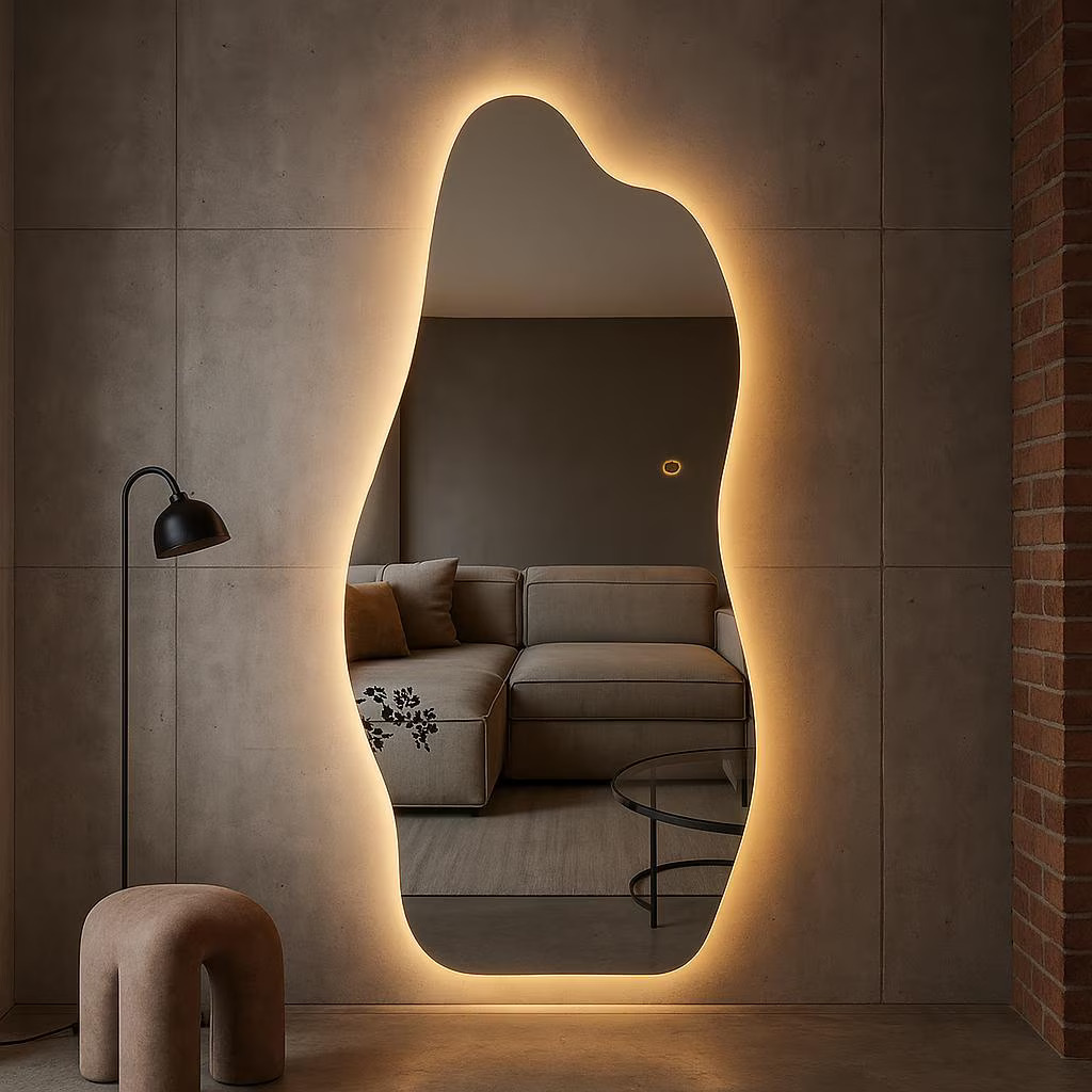 Pasqyre Muri LED me Dizajn Abstrakt